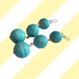 Turquoise 3.5 inch dangling sphere earrings